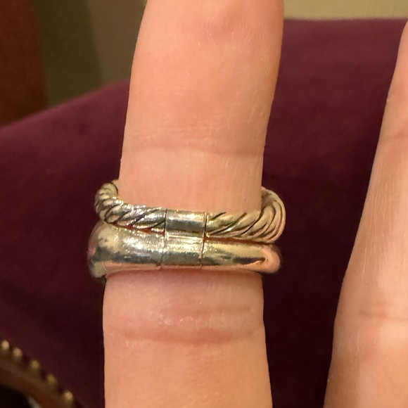 David Yurman Pure Form Set of 2 Stack Rings 925 Sterling Silver; NWOT; Size 6 - Picture 8 of 14